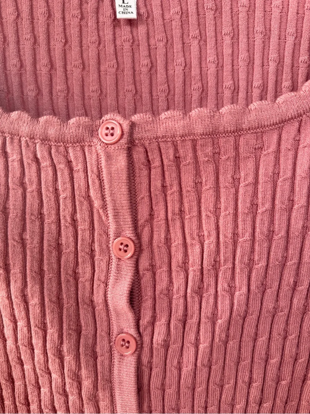 Willow & Wind Pink Ribbed Button-Front Cardigan - Picture 4 of 5